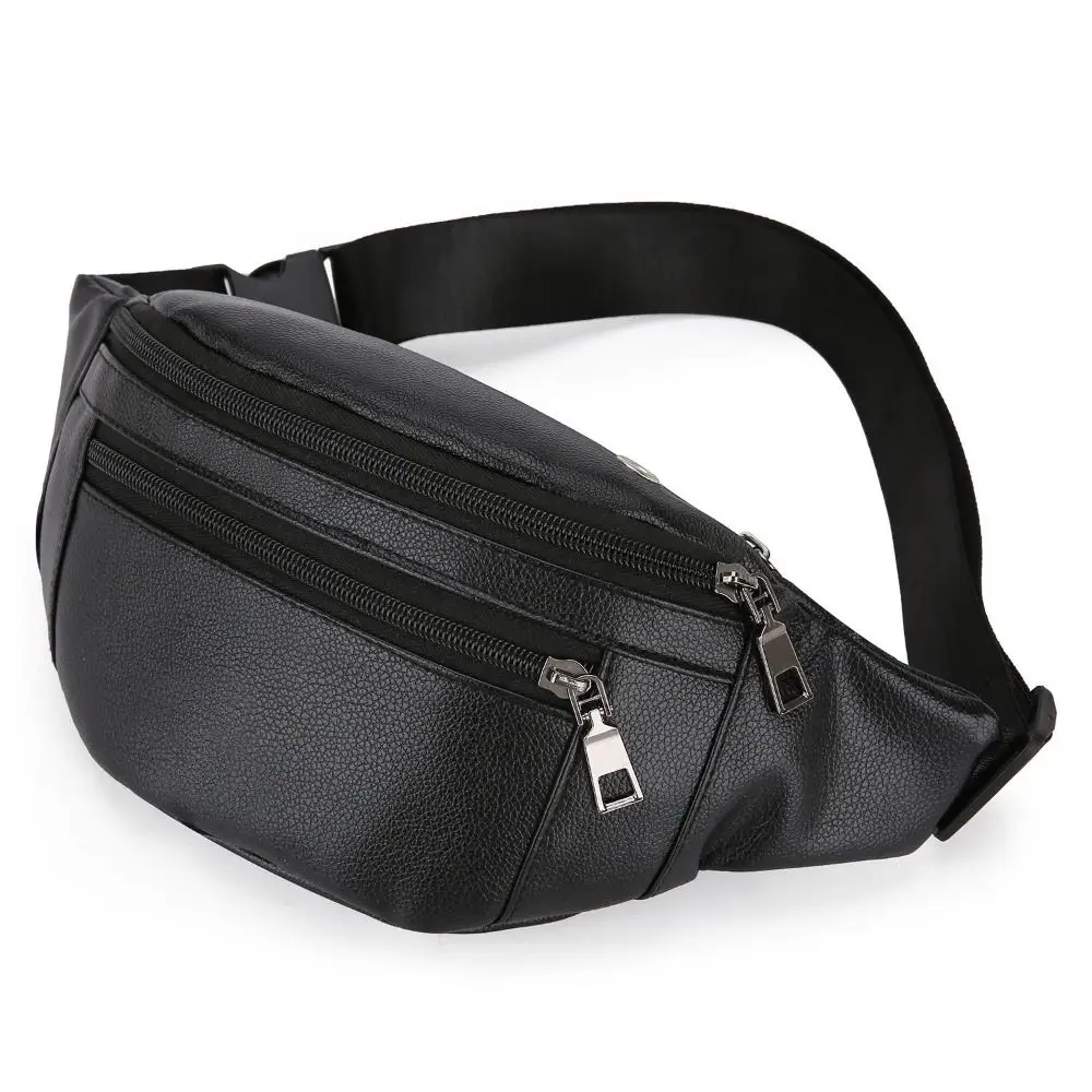 Leather Work Bag - กระเป๋าใส่เงินแบบสะพายข้างอเนกประสงค์สำหรับธุรกิจกลางแจ้งและกีฬา ​ กระเป๋าคาดเอวหนังสังเคราะห์กันน้ำสำหรับผู้ชาย