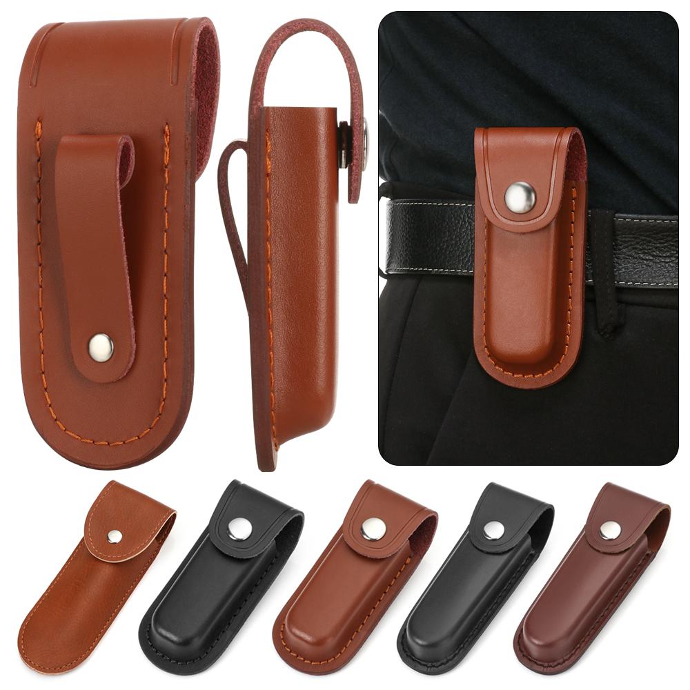 Leatherwork Knives - ปลอกหนังคุณภาพสูงสำหรับใส่มีดพับ ปลอกมีดแบบพกพา พร้อมห่วงเข็มขัดสำหรับใส่เครื่องมือ ปลอกใส่ไฟฉาย เหมาะสำหรับตั้งแคมป์และพกพาสำหรับกิจกรรมกลางแจ้ง