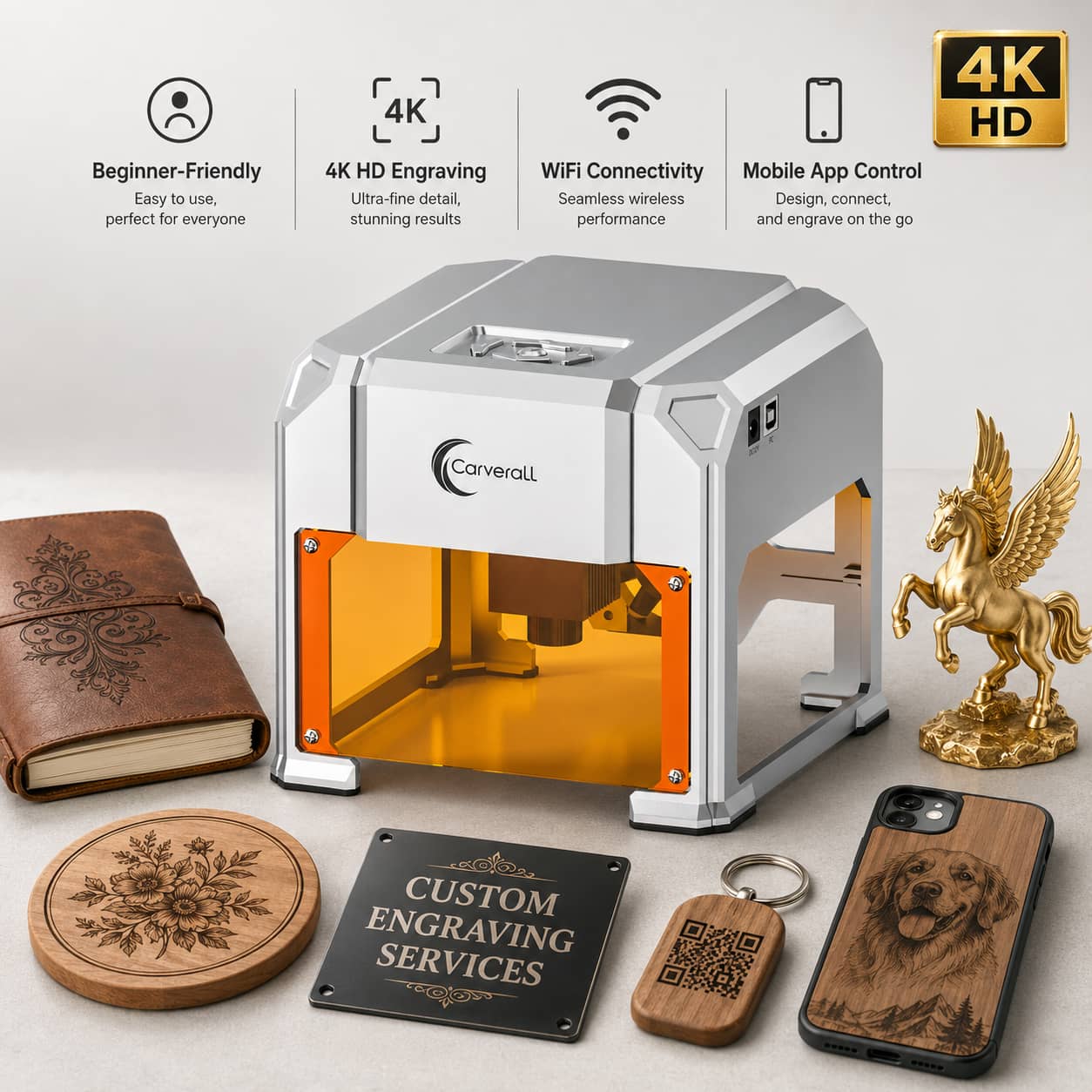 Leatherwork Machine - เครื่องแกะสลักเลเซอร์ Carverall รุ่น K4 3W, A1