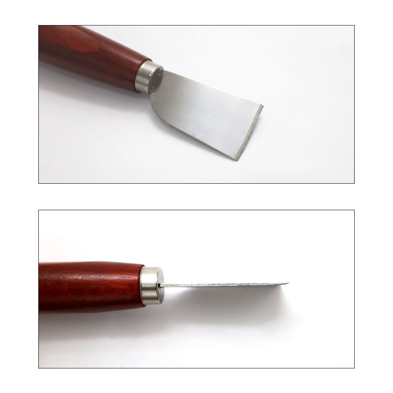 Leatherwork Knives - เครื่องมือทำหนัง DIY ด้ามไม้ มีดตัดหนังสแตนเลส มีดตัดหนังแบบตัก สำหรับงานหนัง