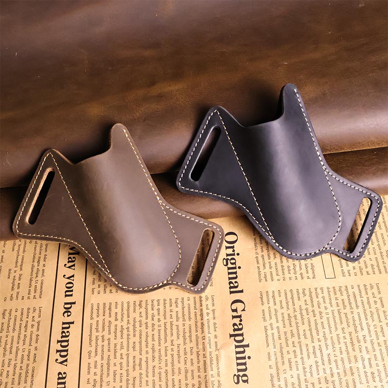 Leatherwork Knives - 1 pandmade กระเป๋าหนังเทียม pocketscabbardbelt, edcwithfolding, usedbycasual