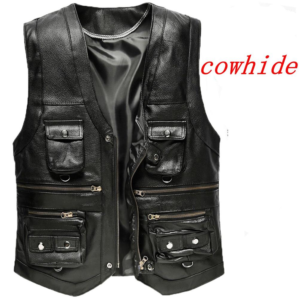 เสื้อกั๊กหนังแท้สำหรับผู้ชาย,  - Leather Work Vest บทวิจารณ์และราคา