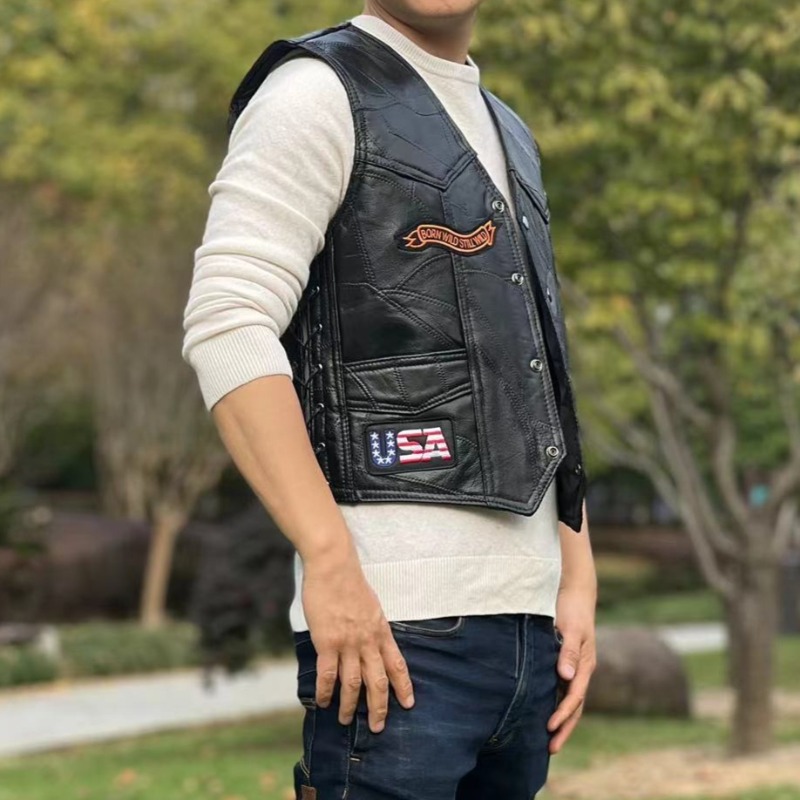 เสื้อกั๊กมอเตอร์ไซค์ใหม่สำหรับ - Leather Work Vest บทวิจารณ์และราคา