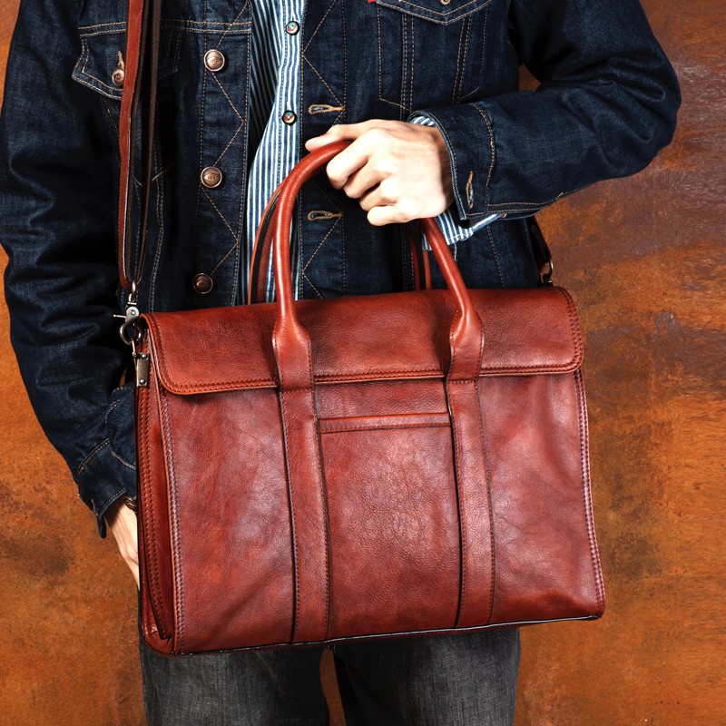 กระเป๋าถือหนังฟอกฝาดผักกระเป๋า - Leather Work Bag บทวิจารณ์และราคา