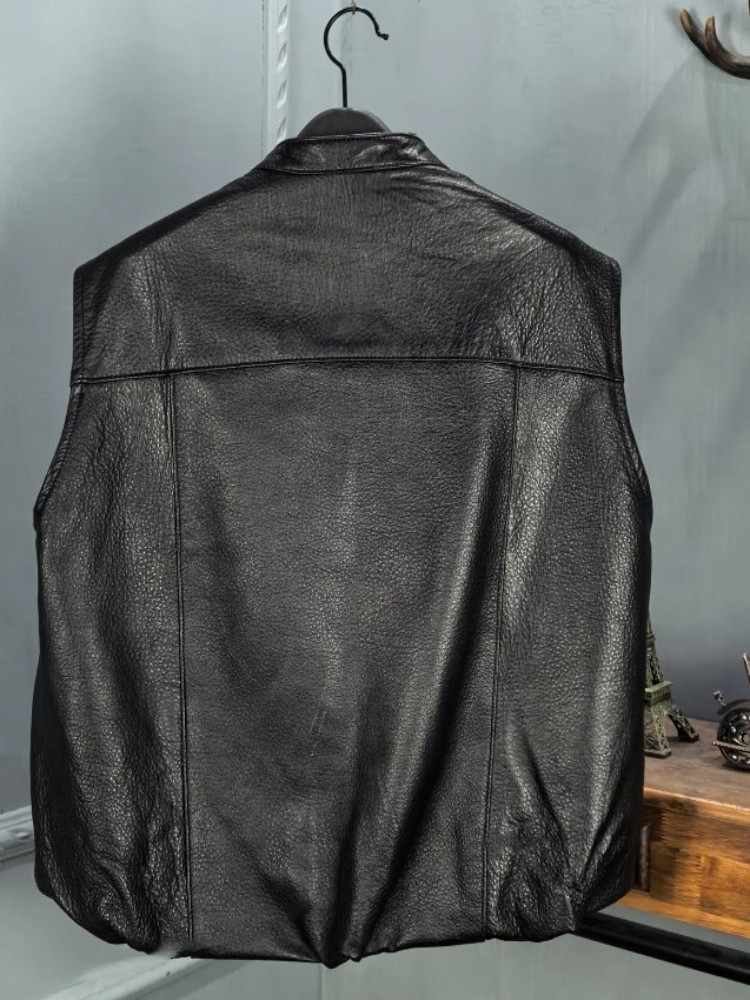 เสื้อกั๊กหนังแกะแท้แฟชั่นฤดูใบ - Leather Work Vest บทวิจารณ์และราคา