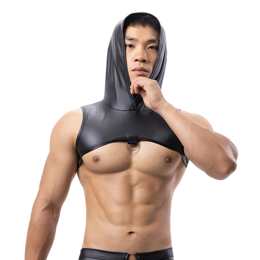ผู้ชายหนัง Faux Hooded Fitness - Leather Work Vest บทวิจารณ์และราคา