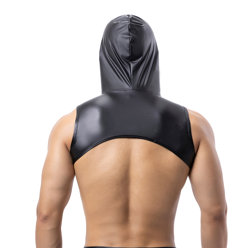 ผู้ชายหนัง Faux Hooded Fitness - Leather Work Vest บทวิจารณ์และราคา