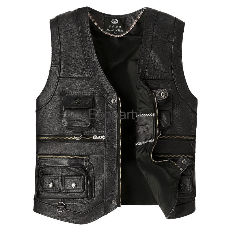 2024ฤดูใบไม้ร่วงฤดูหนาวหนังเสื - Leather Work Vest บทวิจารณ์และราคา